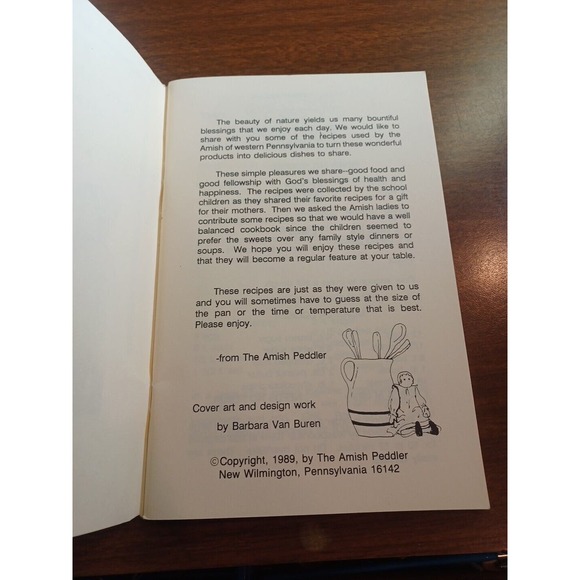 Vintage 1989 The Amish Frau's Cookbook The Amish Peddler - Picture 2 of 6